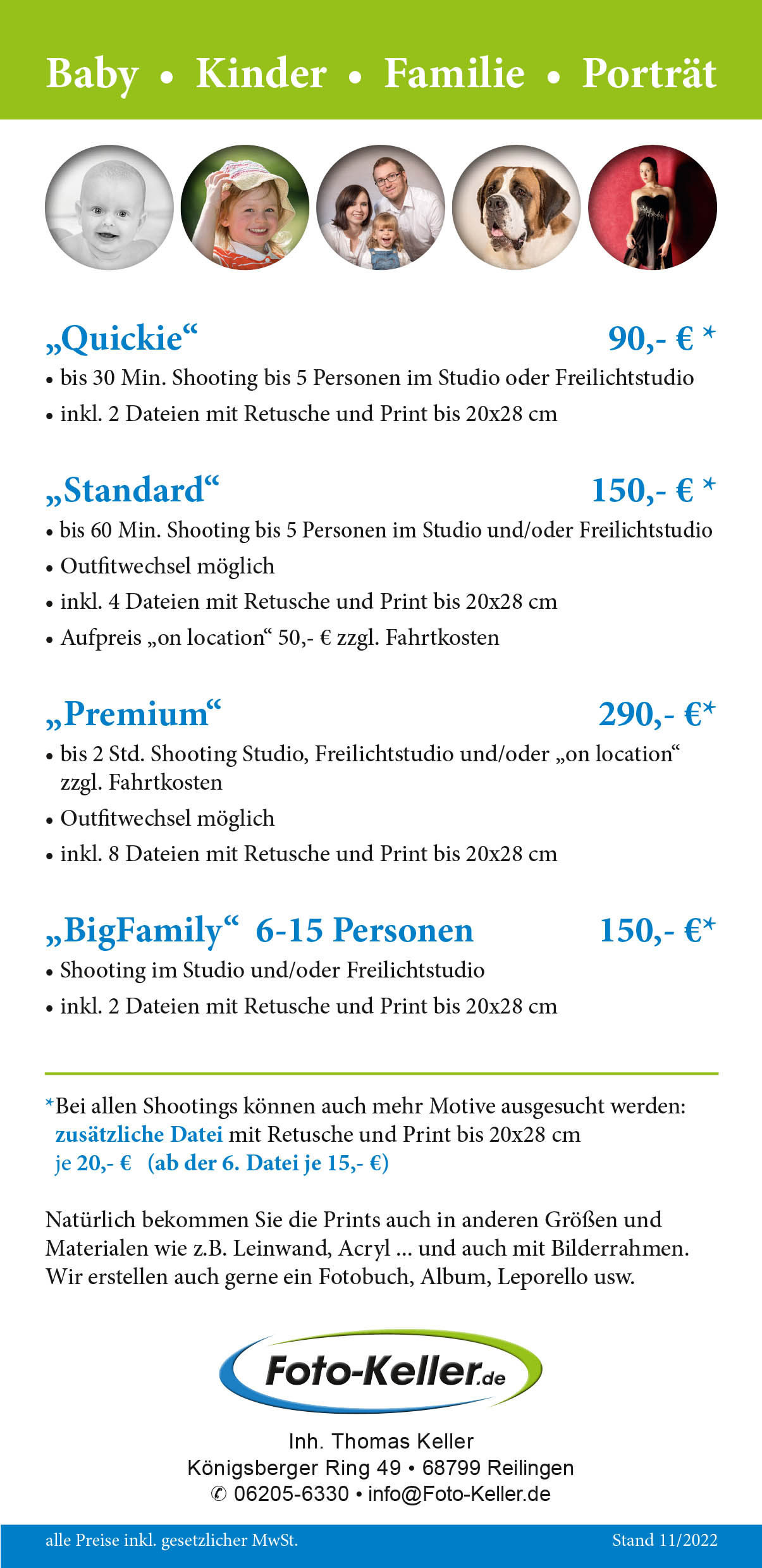 familien fotoshooting preise