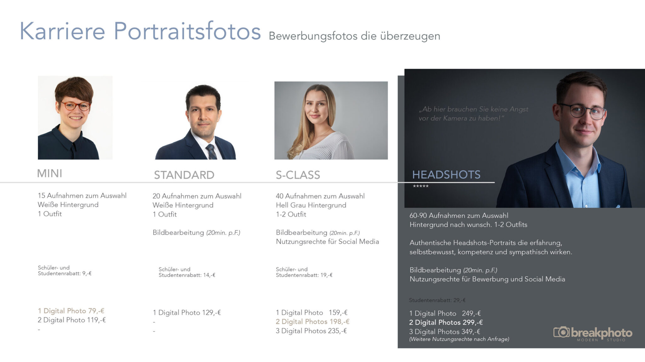 business fotoshooting preise